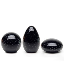 Conjunto 3 Pesos Tela Preto Murano Cristais Cadoro