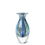 Vaso Mini Alto Hippie Azul e Verde Murano Cristais Cadoro