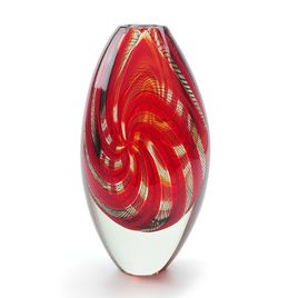 Vaso Efeito Espiral Vermelho