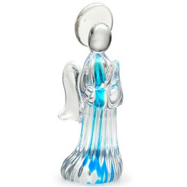 Anjinho Frisado Água-marinha Murano Cristais Cadoro