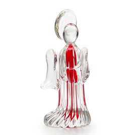 Anjinho Frisado Vermelho Murano Cristais Cadoro