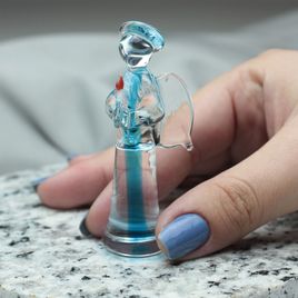 Mini Anjinho Água-marinha Murano Cristais Cadoro