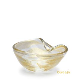 Bowl 1 Transparente Áureo Murano Cristais Cadoro