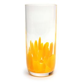 Copo Longo Multicor Amarelo Leitoso Colorido Murano Cristais Cadoro