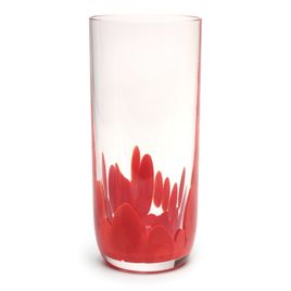 Copo Longo Multicor Coral Leitoso Colorido Murano Cristais Cadoro