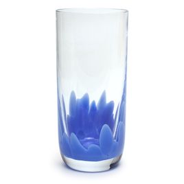 Copo Longo Multicor Azul Leitoso Colorido Murano Cristais Cadoro