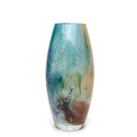 Vaso Oliva G Planeta Terra Murano Cristais Cadoro